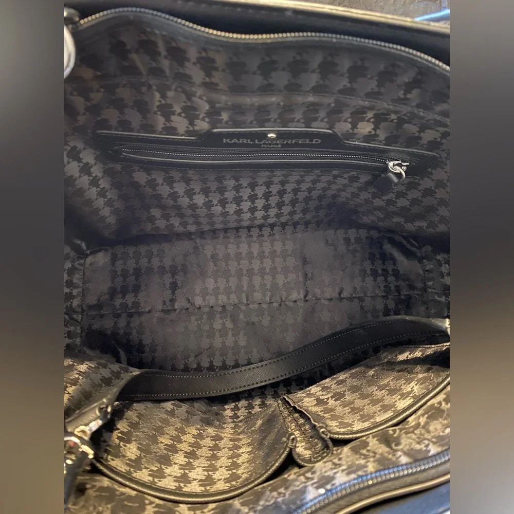 Karl Lagerfeld Black Graphic Tote Bag  NWT - Picture 3 of 9